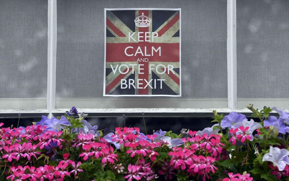 Μ. Βρετανία - Δημοψήφισμα - Brexit. Αφίσα υπέρ του Brexit στο Λονδίνο.