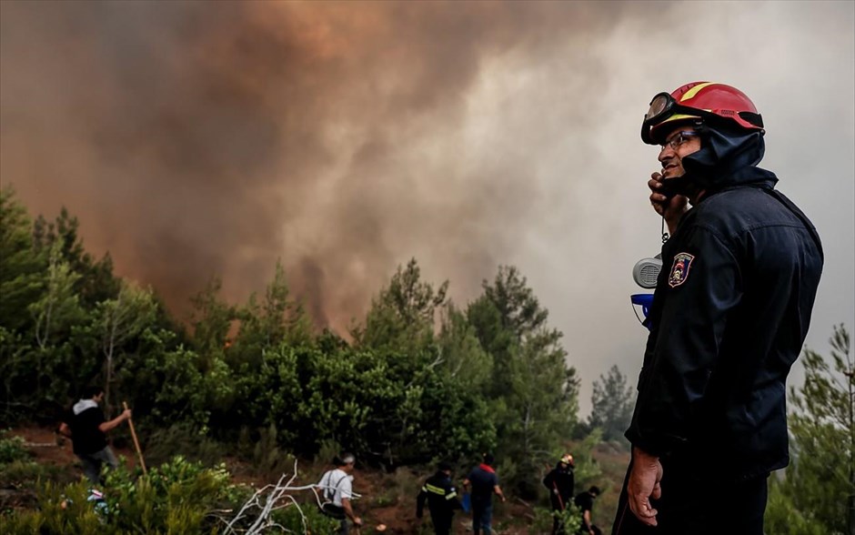 Πυρκαγιά στη Θάσο - Πυροσβεστική - Φωτιά. Ραχώνι,&nbsp; Θάσου.