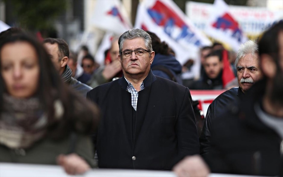 Πορεία ΠΑΜΕ. Ο γ.γ. της Κ.Ε. του ΚΚΕ, Δημήτρης Κουτσούμπας&nbsp;