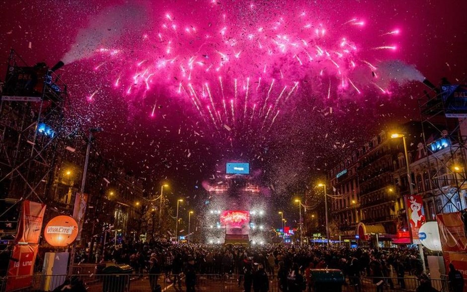Ο πλανήτης υποδέχεται το 2017. Βρυξέλλες, Βέλγιο