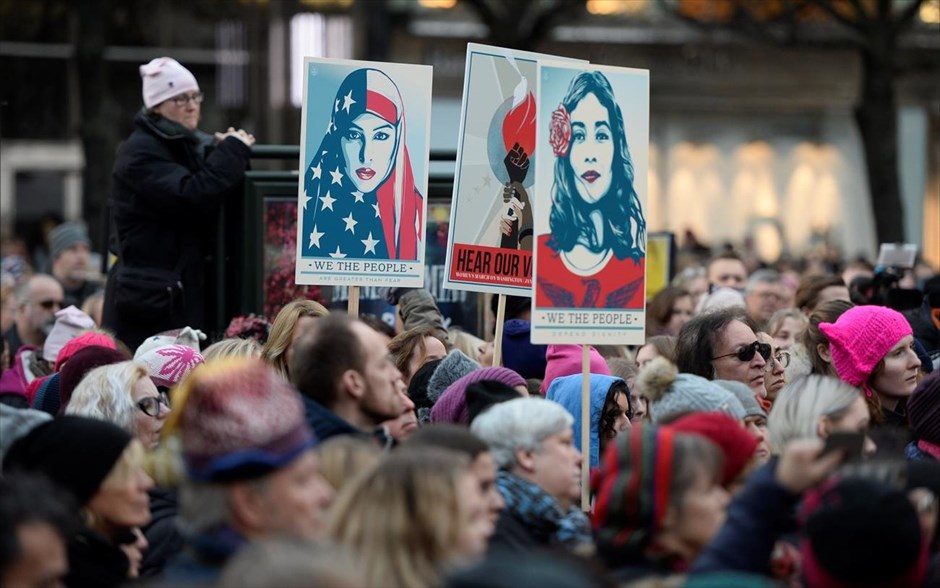 Πορείες γυναικών κατά του Τραμπ σε όλο τον κόσμο. Στοκχόλμη, Σουηδία