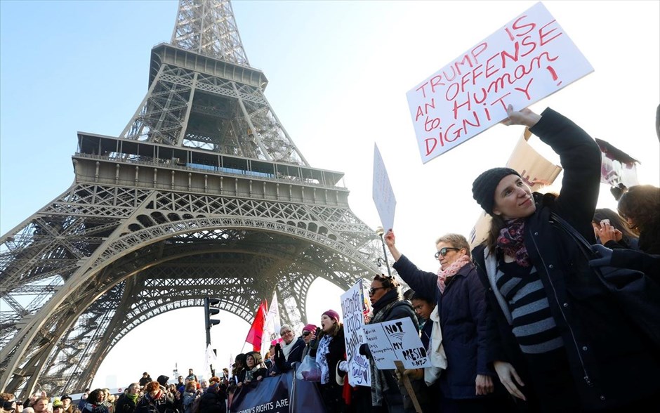 Πορείες γυναικών κατά του Τραμπ σε όλο τον κόσμο. Παρίσι, Γαλλία