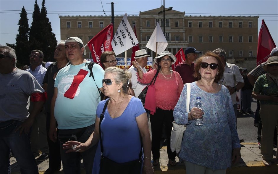 Συγκέντρωση διαμαρτυρίας συνταξιούχων. 
