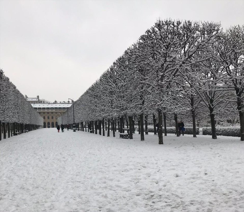 Παρίσι - χιόνι. Jardin du Palais Royal