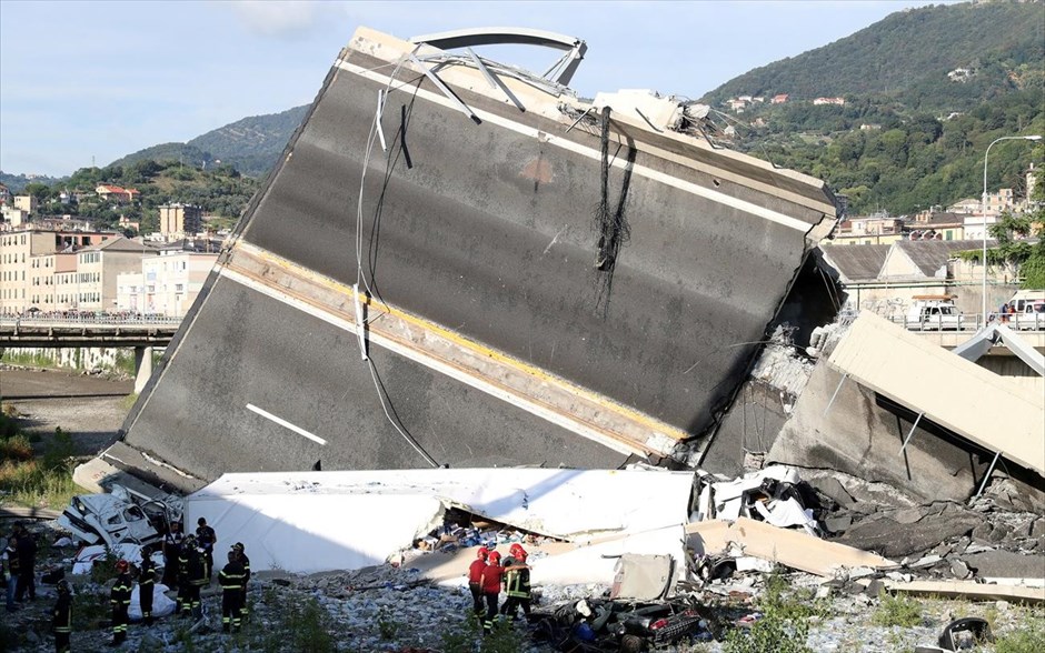 Κατάρρευση οδογέφυρας Μοράντι- Γένοβα- Ιταλία. 