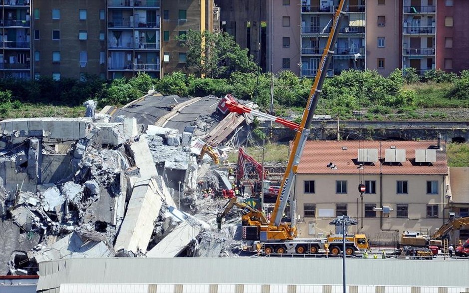 Κατάρρευση οδογέφυρας Μοράντι- Γένοβα- Ιταλία. 