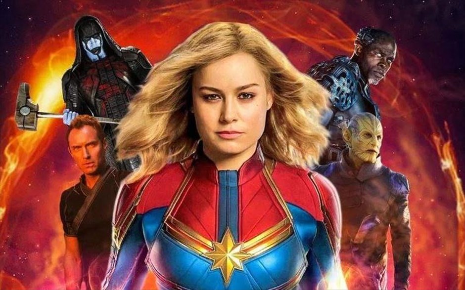 Captain Marvel. Η πιλότος πολεμικών αεροσκαφών Κάρολ Ντάνβερς (Μπρι Λάρσον) μεταμορφώνεται σε μία από τις πιο ισχυρές ηρωίδες του κόσμου. Όταν ένας μαινόμενος διαγαλαξιακός πόλεμος ανάμεσα σε δύο εξωγήινες φυλές καταλήγει στη Γη, η Ντάνβερς και οι σύμμαχοί της βρίσκονται στο μάτι του κυκλώνα. H πρώτη υπερηρωίδα με δική της ταινία στο κινηματογραφικό σύμπαν της Marvel.