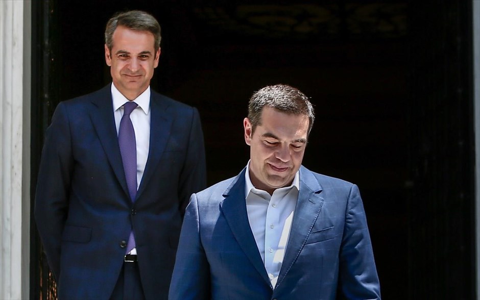 POY  2019. Τελετή παράδοσης καθηκόντων πρωθυπουργού από τον Αλέξη Τσίπρα στον Κυριάκο Μητσοτάκη στο Μέγαρο Μαξιμου