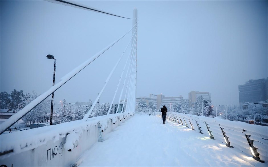 Χιόνι- χιονόπτωση- καιρός- κρύο- Αθήνα-Μεσογείων. 