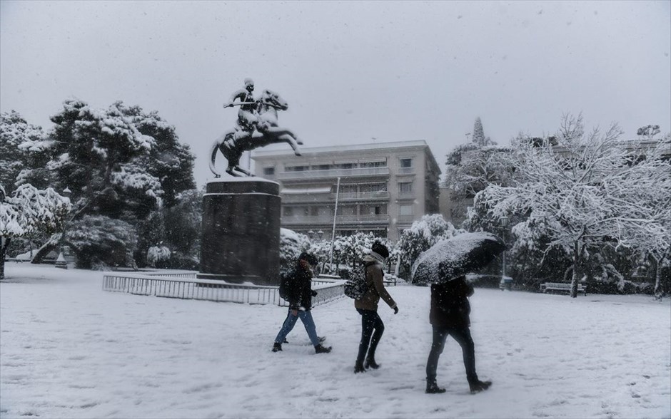 Χιόνι- χιονόπτωση- καιρός- κρύο- Αθήνα. 