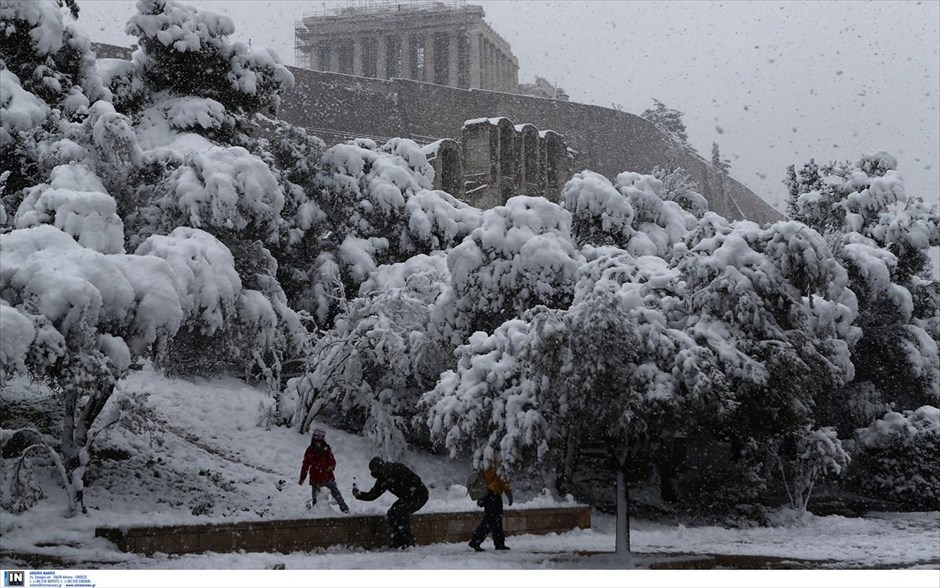 Χιόνι-Κακοκαιρία-Αθήνα-Μήδεια. 