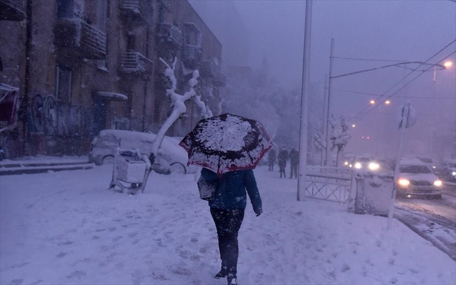 Χιονόπτωση - Αθήνα - Λεωφόρος Αλεξάνδρας. 