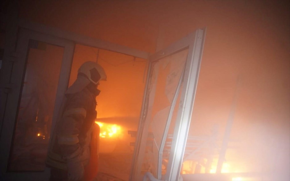 ΚΙΕΒΟ-ΟΥΚΡΑΝΙΑ-ΡΩΣΙΑ-ΒΟΜΒΑΡΔΙΣΜΟΙ - A view shows a damaged building following an attack on a television tower in Kyiv. 