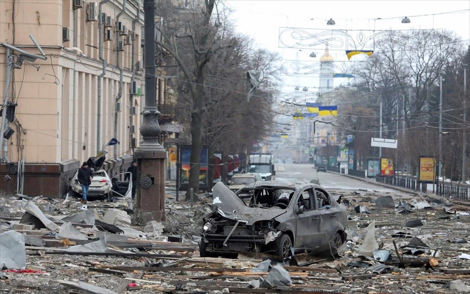 ΧΑΡΚΟΒΟ-FILE PHOTO: A view shows the damaged regional administration building in Kharkiv. 