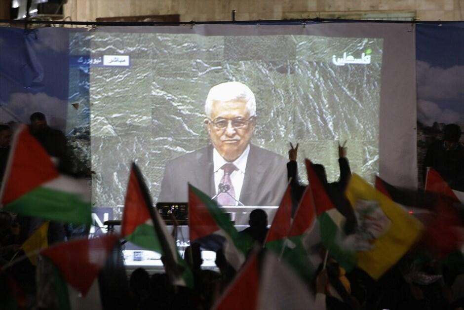 Πανηγυρισμοί των Παλαιστινίων για την απόφαση του ΟΗΕ #1. Ραμάλα - Δυτική Οχθη.