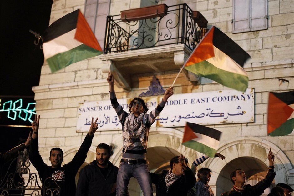 Πανηγυρισμοί των Παλαιστινίων για την απόφαση του ΟΗΕ #13. Βηθλεέμ - Δυτική Οχθη.