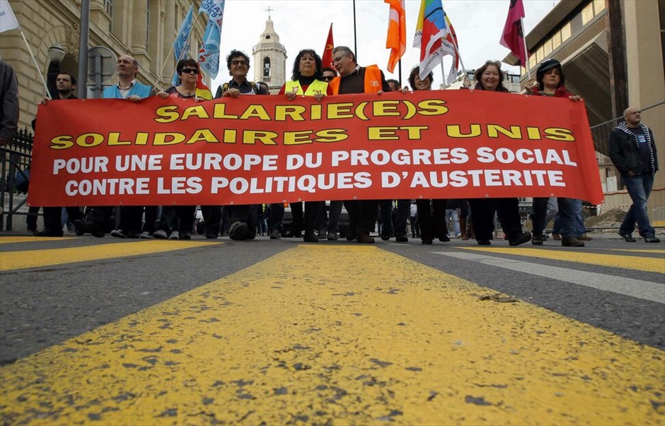 Πανευρωπαϊκές διαδηλώσεις κατά της λιτότητας #11. Διαδήλωση εργαζομένων και συνδικάτων στη Μασσαλία, Γαλλία.