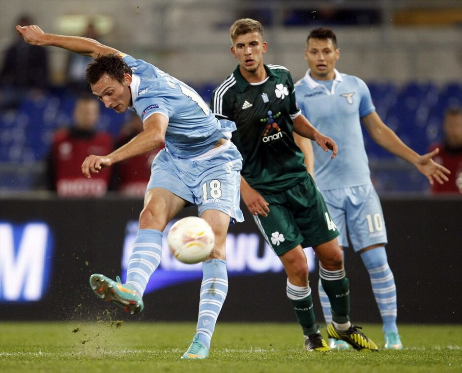 Europa League: Λάτσιο - Παναθηναϊκός 3-0 #9. Ο Τσέχος Κόζακ πετυχαίνει το δεύτερο γκολ της Λάτσιο.