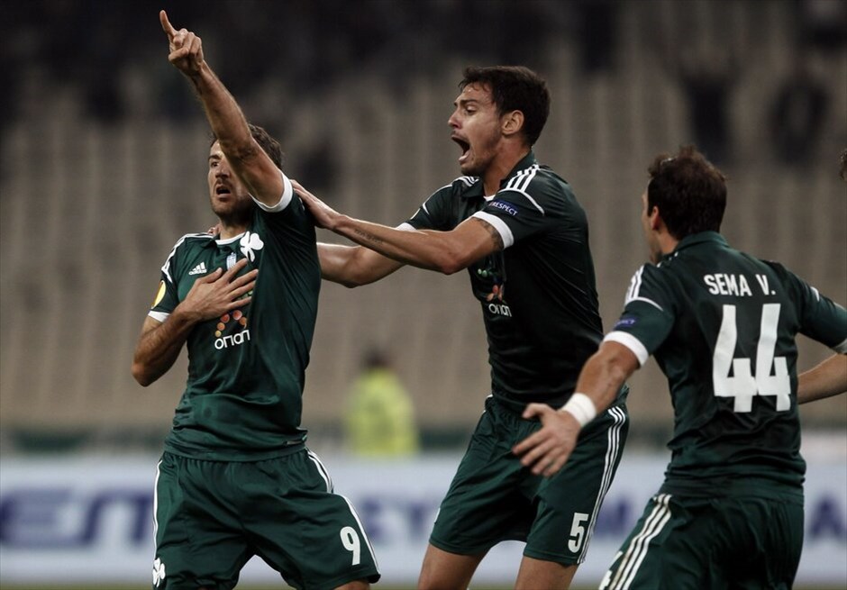 Europa League: Παναθηναϊκός - Λάτσιο 1-1 #4. Ο Τοτσέ πανηγυρίζει το γκολ που πέτυχε.