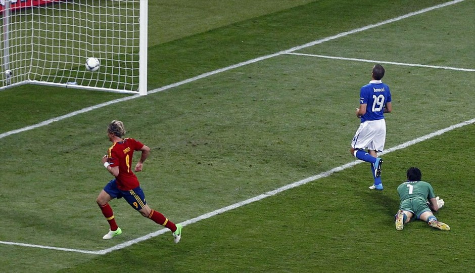 Euro 2012 Τελικός - Ισπανία - Ιταλία (4-0)  #22. Η Ισπανία διατήρησε τον τίτλο της πρωταθλήτριας Ευρώπης, που είχε κατακτήσει το 2008, «διασύροντας» την Ιταλία στον τελικό του Ευρωπαϊκού Πρωταθλήματος 2012 με 4-0 (4΄ Σίλβα, 41΄ Aλμπα, 84΄ Τόρες, 88΄ Μάτα), στο στάδιο «Ολιμπίσκι» του Κιέβου.