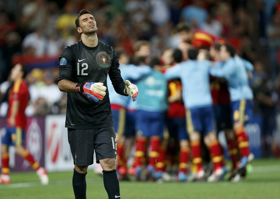 Euro 2012 - Πορτογαλία - Ισπανία (2-4) (κ.α. 0-0) #3. Η Ισπανία προκρίθηκε στον τελικό του Ευρωπαϊκού Πρωταθλήματος 2012, επικρατώντας στη «Ντόνμπας Αρένα» του Ντόνετσκ της Πορτογαλίας με 4-2 στα πέναλτι, μετά το ισόπαλο 0-0 στην κανονική διάρκεια και την παράταση.