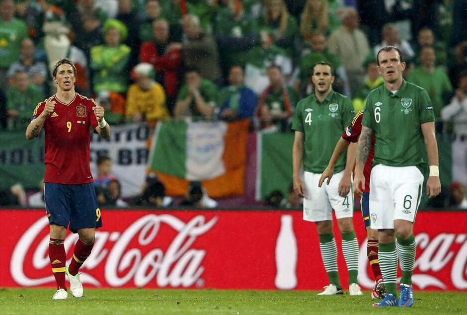 Euro 2012 - Ισπανία - Ιρλανδία (4-0) #12. Επίδειξη δύναμης έκανε η Ισπανία, που διέλυσε 4-0 την Ιρλανδία, με τον Φερνάντο Τόρες να πετυχαίνει δύο τέρματα.