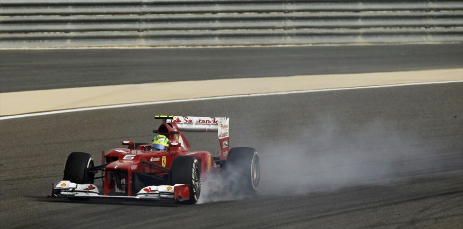 Formula 1: Ελεύθερες δοκιμές της Παρασκευής στο Μπαχρέιν #1. Μπλοκάρισμα τροχών για τον Φελίπε Μάσα (Ferrari).