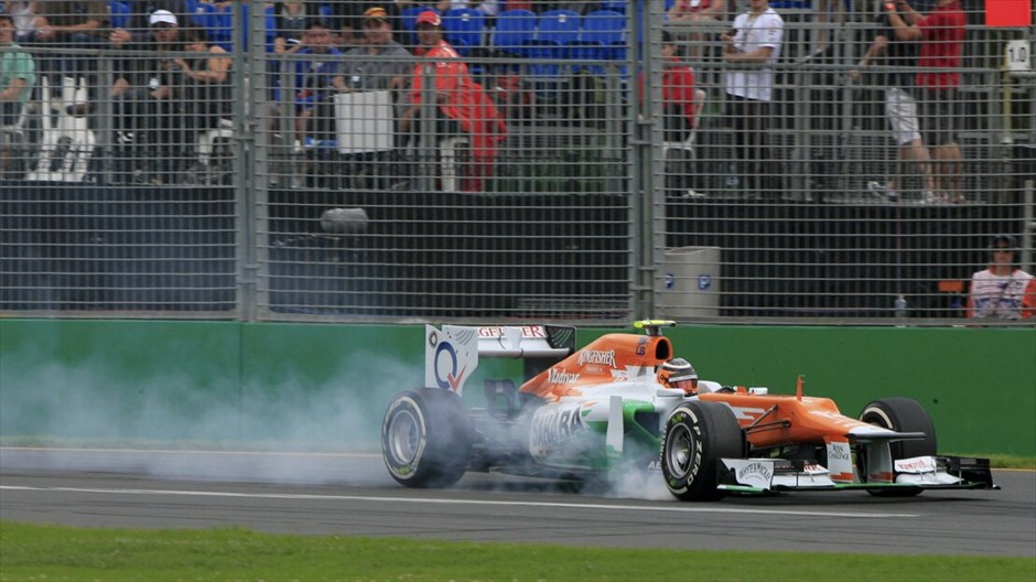 Formula 1: Ελεύθερες δοκιμές της Παρασκευής στην Αυστραλία #22. Μπλοκάρισμα τροχών από τον Νίκο Χούλκενμπεγκ.