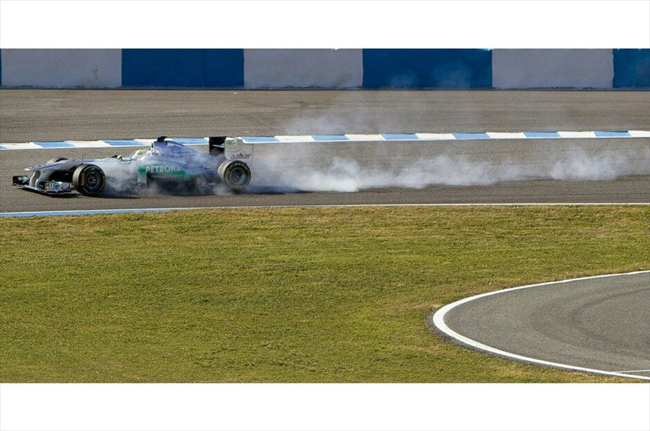 Formula 1: H τρίτη ημέρα δοκιμών στη Χερέθ #2. Νίκο Ρόζμπεργκ (Μercedes GP). EPA/JULIO MUNOZ