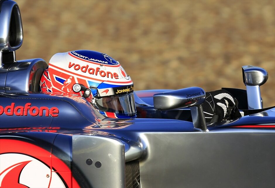 Formula 1: H πρώτη ημέρα δοκιμών στη Χερέθ #6. Τζένσον Μπάτον (McLaren-Mercedes).