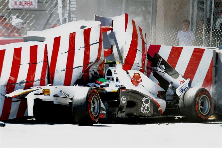 F1: Στιγμές από το GP του Μονακό #25. Το ατύχημα του Σέρτζιο Πέρεζ στις κατατακτήριες.