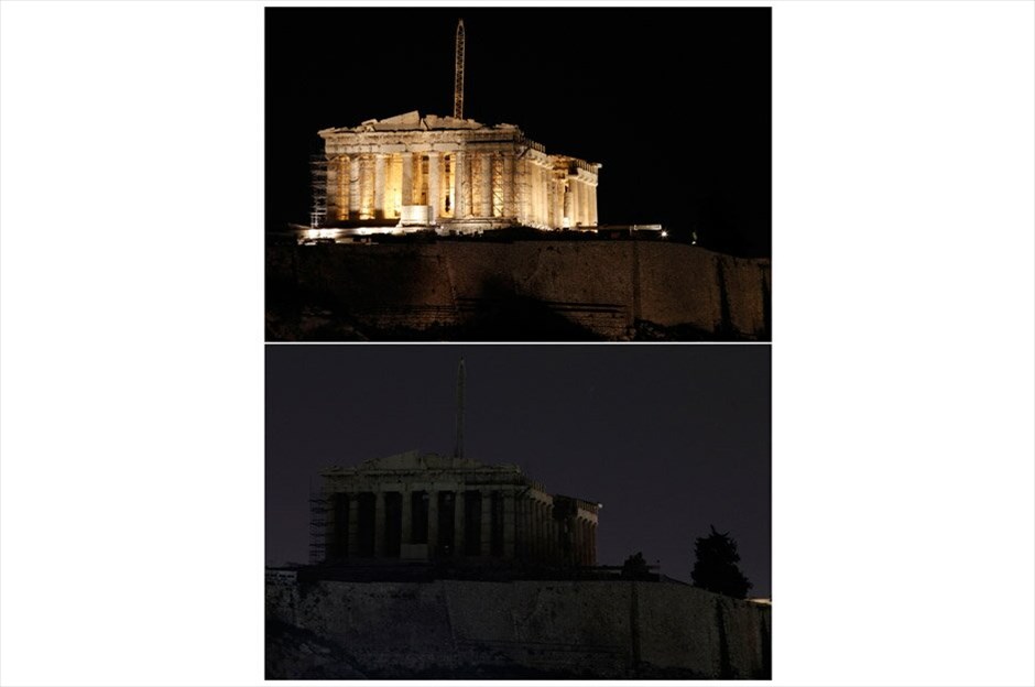 Η Ωρα της Γης #8. Παρθενώνας - Ελλάδα. REUTERS/JOHN KOLESIDIS
