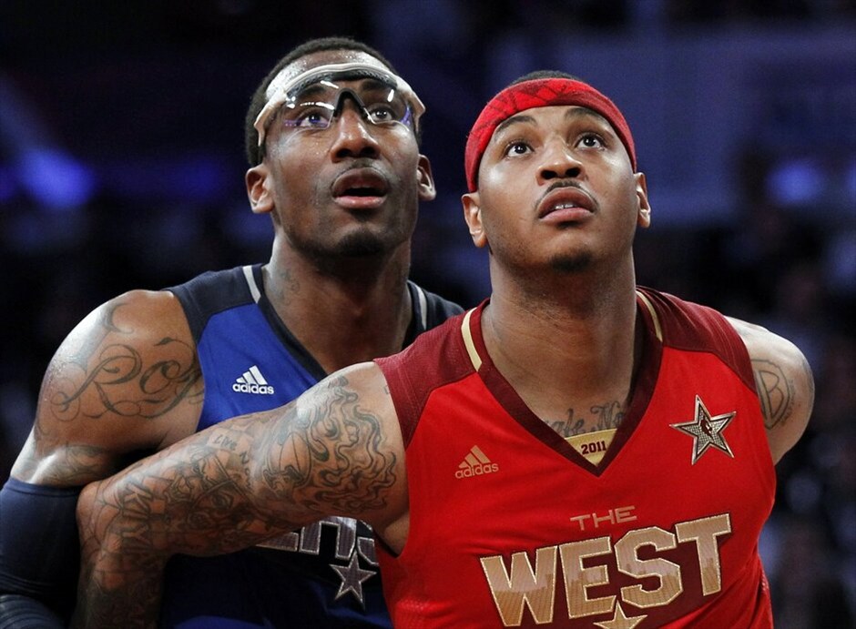 NBA: 60ό All Star Game #23. Αμάρε Στούνταμαϊρ με τον Καρμέλο Αντονι.