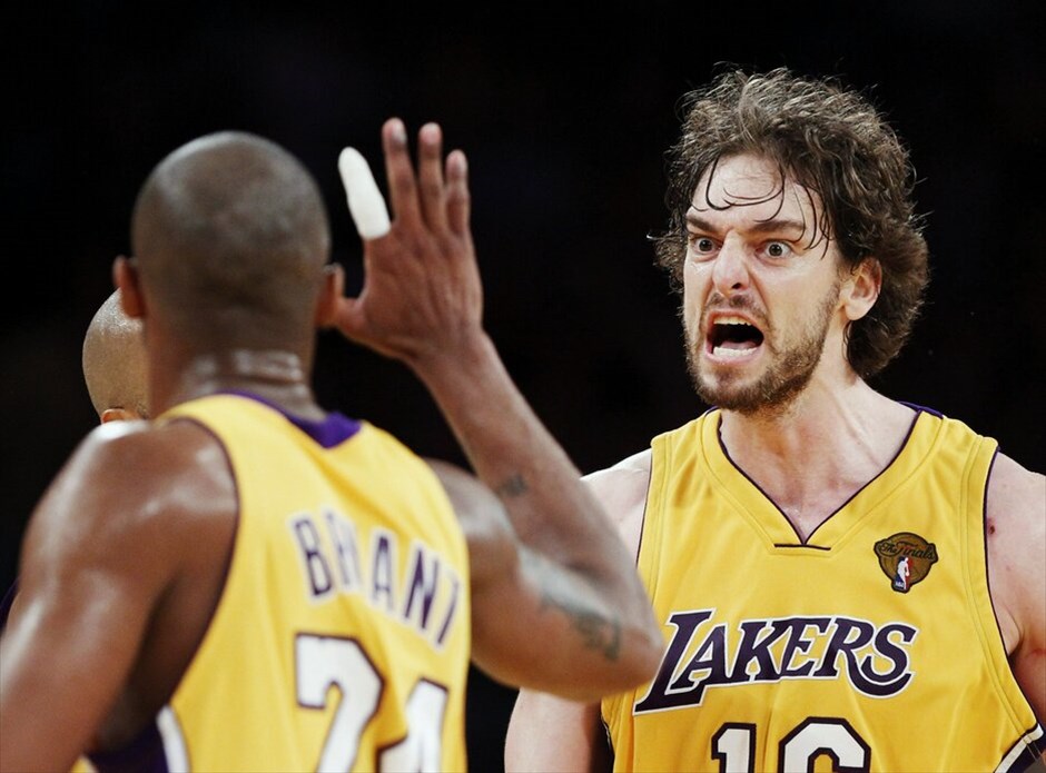 NBA: Πρωταθλητές οι Λέικερς #9. Κόμπε Μπράιντ - Πάου Γκασόλ ένα δίδυμο που χαρίζει επιτυχίες στους Λέικερς.