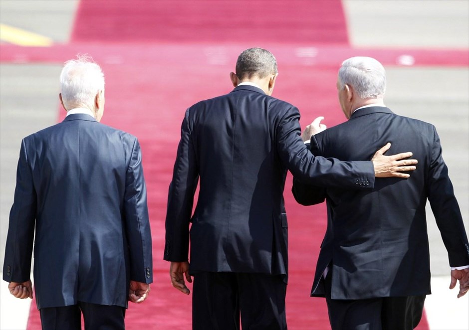 Επίσκεψη Ομπάμα στο Ισραήλ. Ο πρόεδρος των ΗΠΑ Μπαράκ Ομπάμα έφθασε σήμερα στο Τελ-Αβίβ, για την πρώτη του επίσημη επίσκεψη στο Ισραήλ, ένα τριήμερο ταξίδι στο οποίο αναμένεται να κυριαρχήσουν οι συνομιλίες για το ζήτημα του ιρανικού πυρηνικού προγράμματος. Το προεδρικό αεροσκάφος προσγειώθηκε λίγο μετά τις 12.15