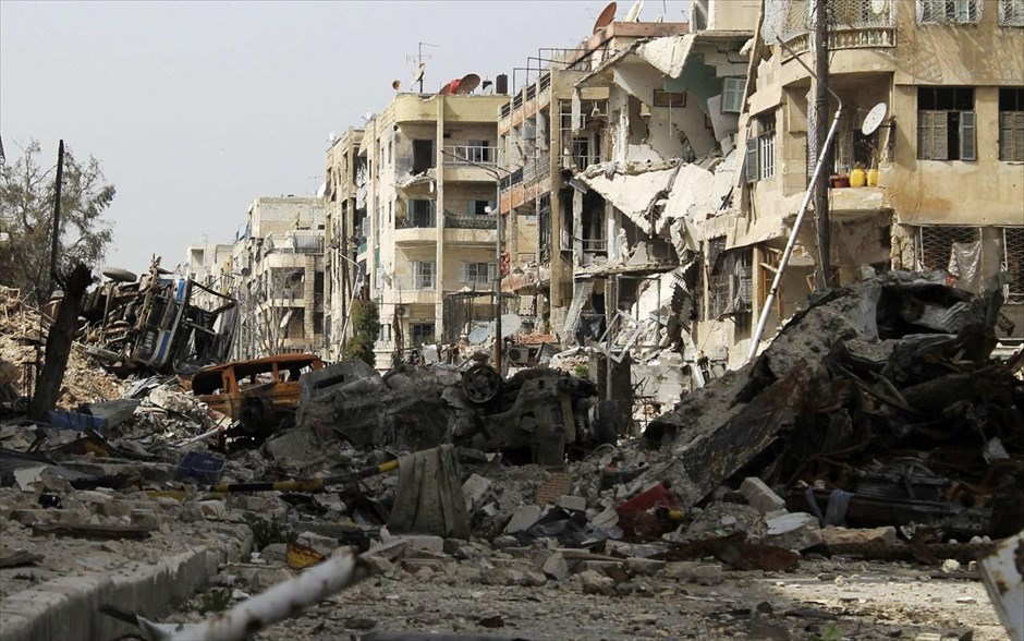 Πόλεις  - συντρίμμια στη Συρία. Η συνοικία Σαλαχεντίν στο Χαλέπι. 8 Απριλίου 2013.