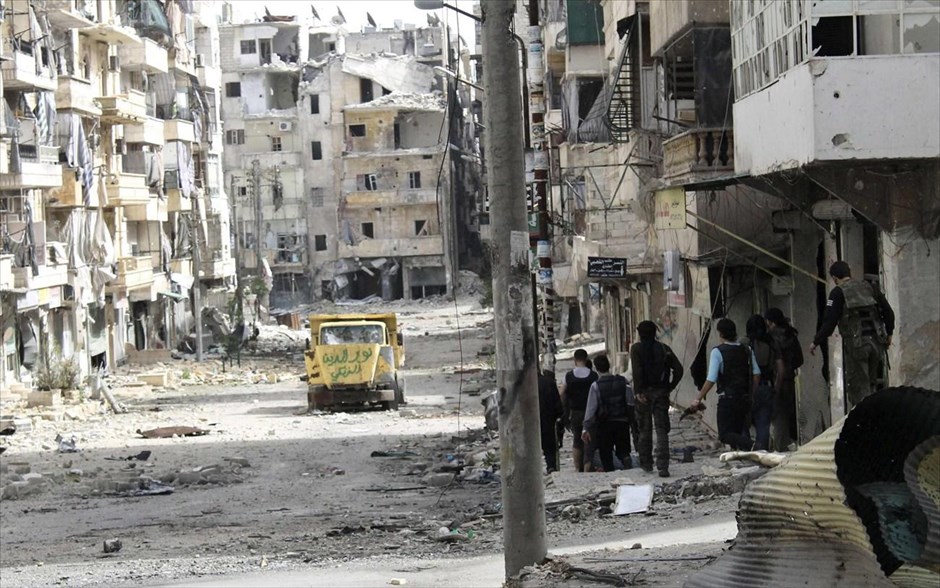 Πόλεις  - συντρίμμια στη Συρία. Η συνοικία Σαλαχεντίν στο Χαλέπι. 8 Απριλίου 2013.