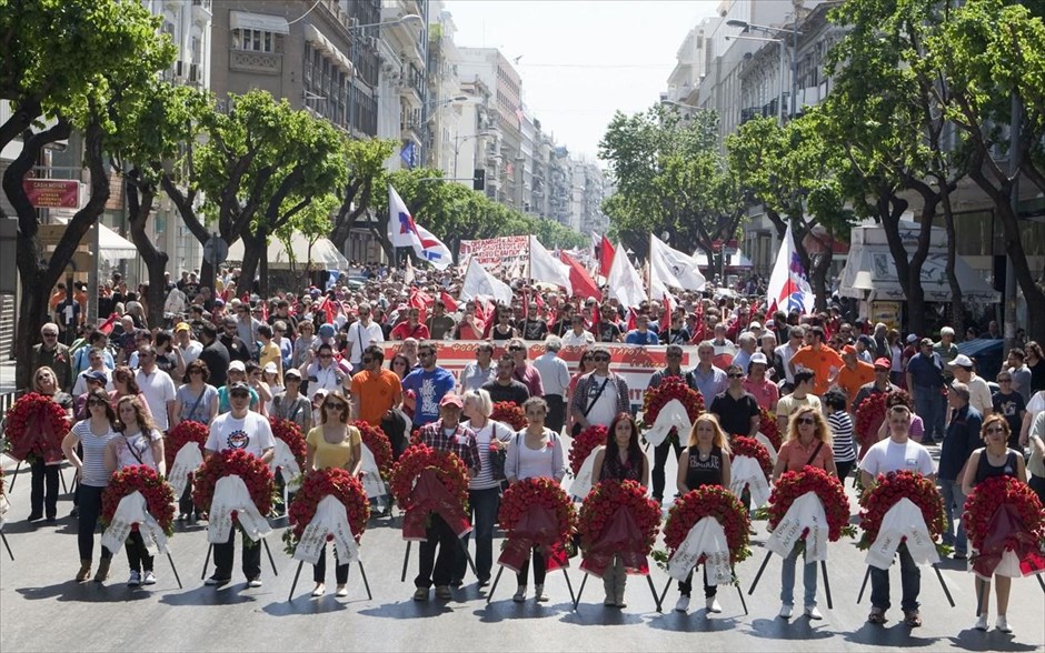 Πρωτομαγιά #9 Θεσσαλονίκη. Συγκέντρωση και πορεία του ΠΑΜΕ στη Θεσσαλονίκη για τον εορτασμό της Εργατικής Πρωτομαγιάς.