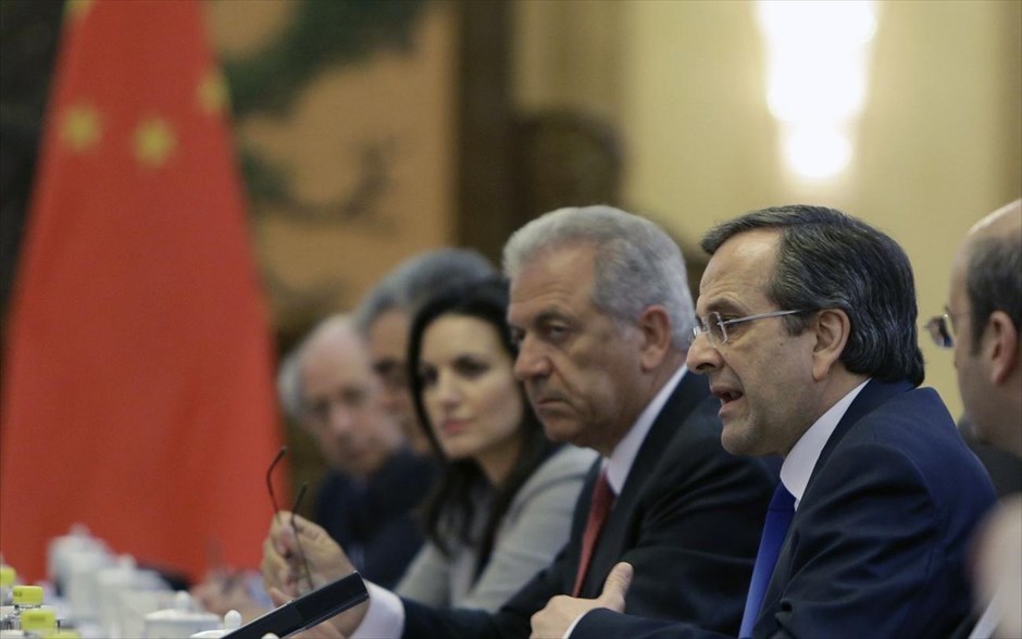 Επίσκεψη του πρωθυπουργού στην Κίνα #25. Ομιλία του πρωθυπουργού Αντ. Σαμαρά κατά τη συνάντησή του με τον κινέζο ομόλογό του Λι Κετσιάνγκ στο Μέγαρο του Λαού στο Πεκίνο.