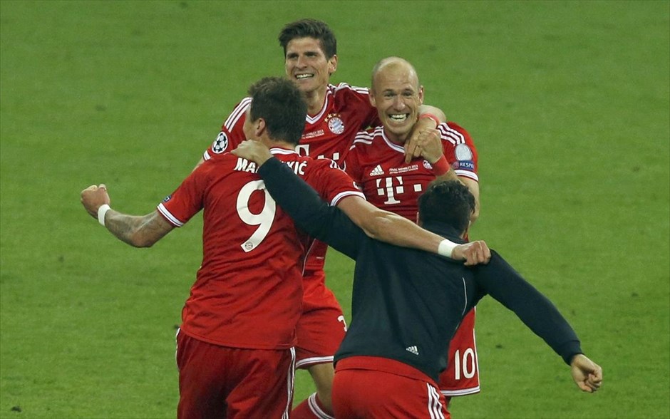 Τελικός Champions League: Πανηγυρισμοί και απονομή #7. Πανηγυρισμοί για τους παίκτες της Μπάγερν Μονάχου.