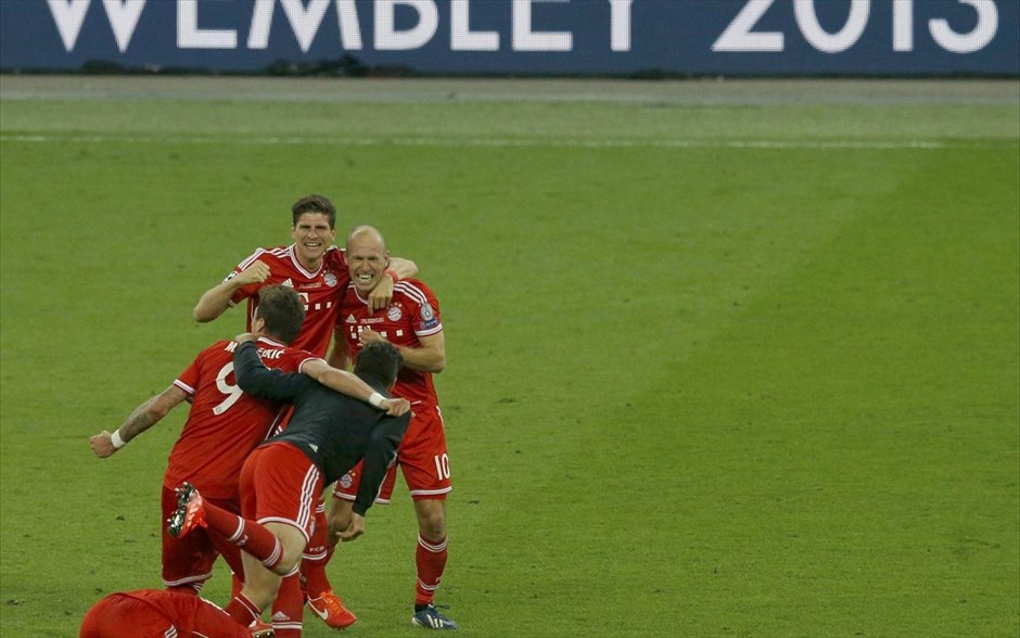 Τελικός Champions League: Πανηγυρισμοί και απονομή #12. Πανηγυρισμοί των παικτών της Μπάγερν Μονάχου μετά το τέλος του αγώνα.