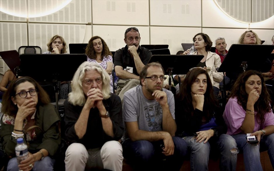 Συνέλευση των εργαζομένων της ΕΡΤ. Στιγμιότυπο από τη συνέλευση των εργαζομένων της ΕΡΤ.