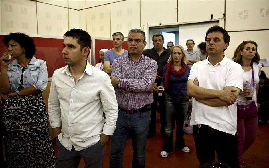 Συνέλευση των εργαζομένων της ΕΡΤ. Στιγμιότυπο από τη συνέλευση των εργαζομένων της ΕΡΤ.