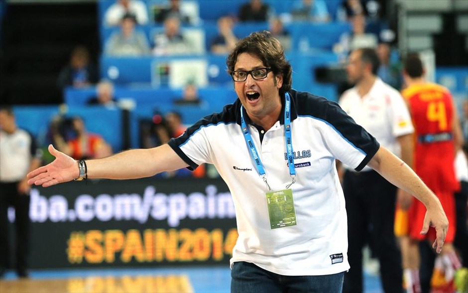 Ευρωμπάσκετ 2013: Ελλάδα - Ισπανία 79-75. Ο τεχνικός της Εθνικής Αντρέα Τρινκιέρι.