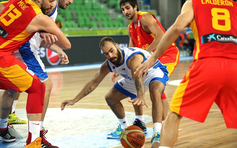 Ευρωμπάσκετ 2013: Ελλάδα - Ισπανία 79-75. Βασίλης Σπανούλης στο στιγμιότυπο.