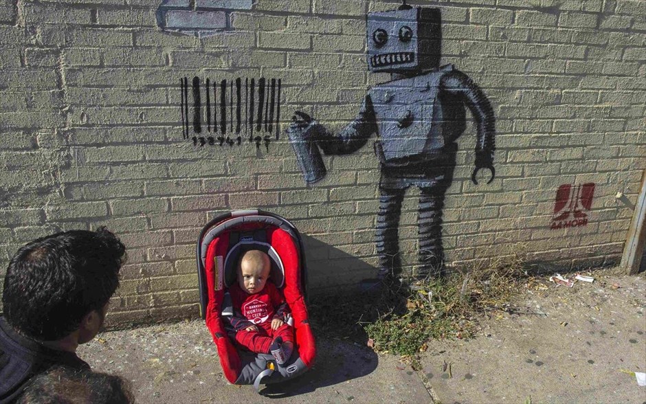 O Banksy κατακτά τη Νέα Υόρκη #31. Γκράφιτι του Banksy στο Κόνι Άιλαντ, 28 Οκτωβρίου 2013.