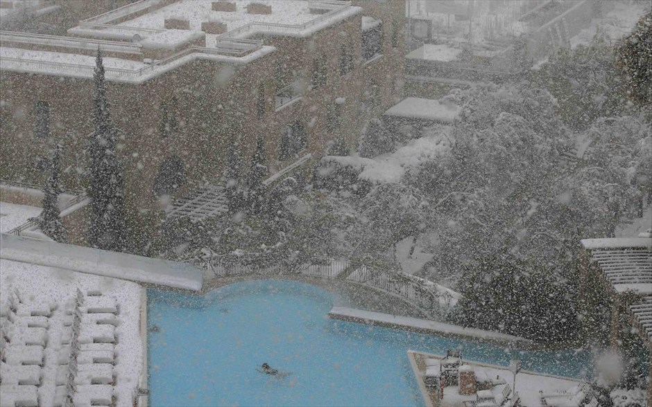 Ιερουσαλήμ - Κακοκαιρία - Χιόνια. Ιερουσαλήμ, 13 Δεκεμβρίου 2013.
