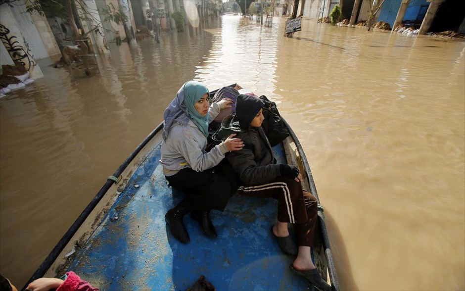 Γάζα - Κακοκαιρία - Πλημμύρες. Πόλη της Γάζας, 13 Δεκεμβρίου 2013.