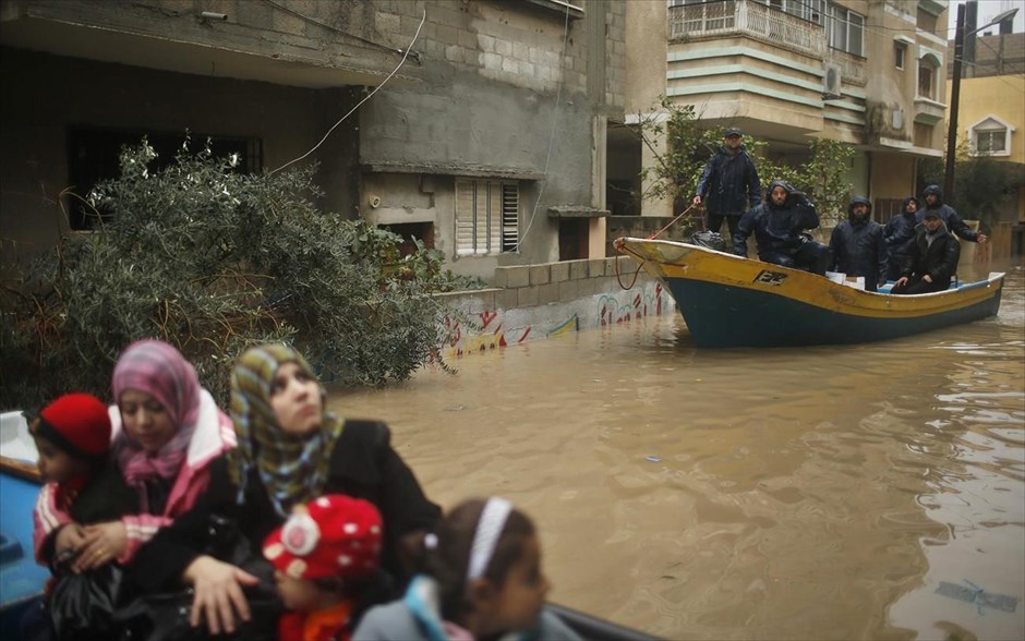 Γάζα - Κακοκαιρία - Πλημμύρες. Βόρεια της Λωρίδας της Γάζας, 14 Δεκεμβρίου 2013.