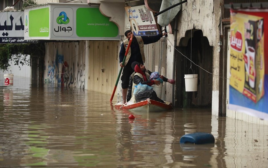 Γάζα - Κακοκαιρία - Πλημμύρες. Βόρεια Λωρίδα της Γάζας, 14 Δεκεμβρίου 2013.